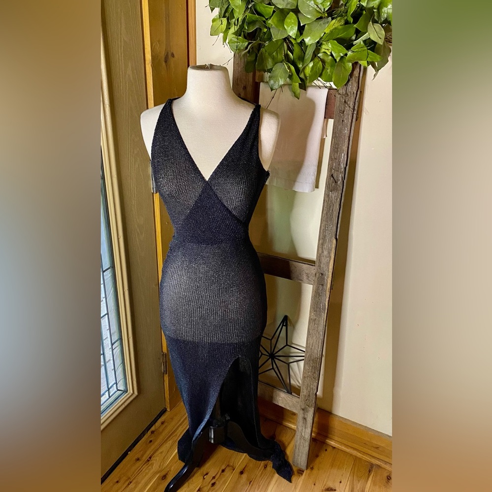 🏖️Mermaids Metallic Crochet Mesh Dress Swimsuit Coverup🏖️ NWOT